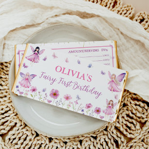 Pastel Fairy Floral Birthday Party Hershey Bar Favors
