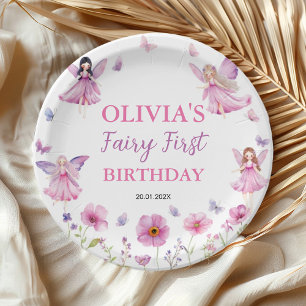 Pastel Fairy Floral Magical Garden Birthday Paper Plates