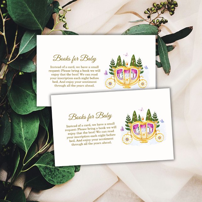 Pastel Fairy Princess Carriage Books Baby Shower Enclosure Card (Pastel Fairy Princess Carriage Books Baby Shower Enclosure Card)