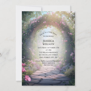 Pastel Fairy Tale Enchanted Forest Baby Shower Invitation