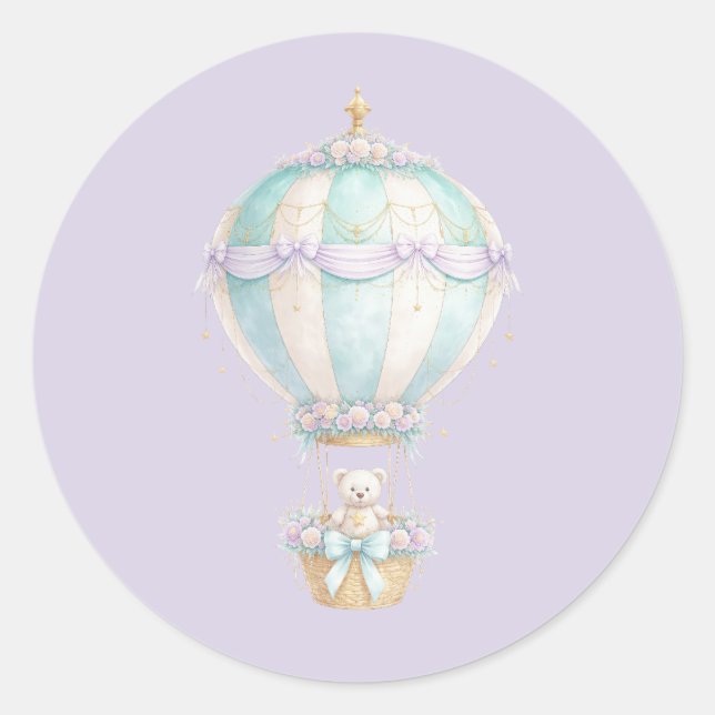Pastel Fairytale Hot Air Balloon Envelope Seal (Front)