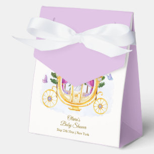 Pastel Fairytale Princess Carriage Baby Shower Favor Boxes