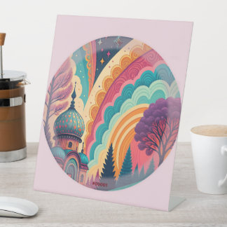 Pastel Fantasy Dome Pedestal Sign – Customizable