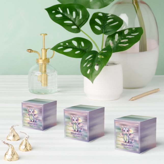 Pastel Fantasy Dragon Baby Shower Favor Boxes (Multiple)