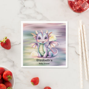 Pastel Fantasy Dragon Baby Shower Napkins