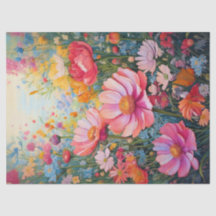 Pastel Fantasy Flower Garden Pink Floral