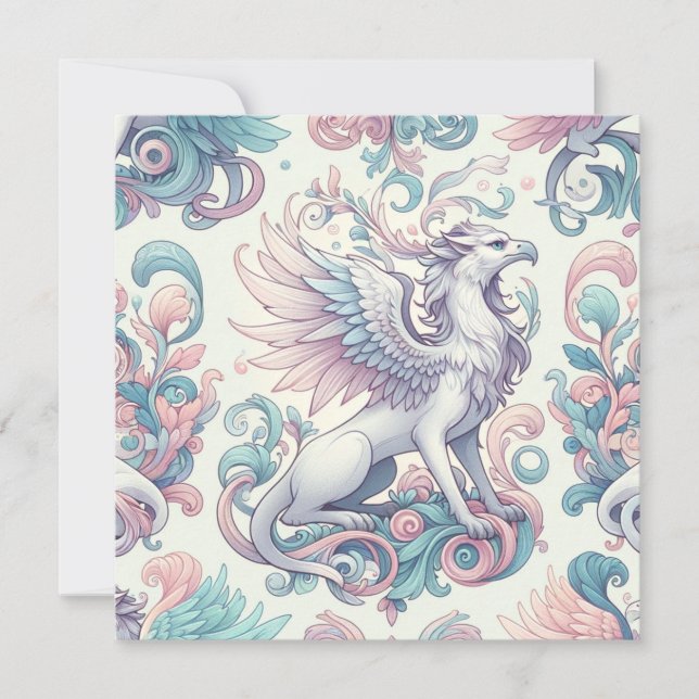 Pastel Fantasy Griffin  Invitation (Front)