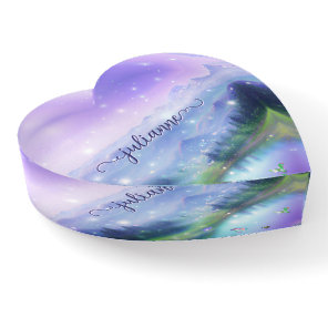 Pastel Fantasy Landscape Girly Name Glittery Paperweight