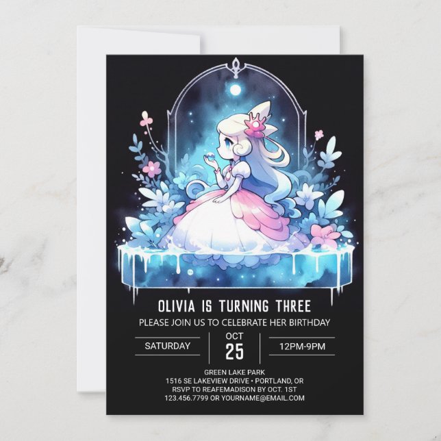 Pastel Fantasy Princess Birthday Invitation (Front)