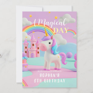 Pastel Fantasy Unicorn Birthday Invitation
