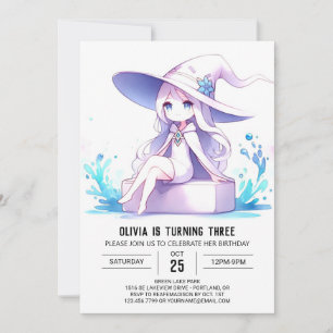 Pastel Fantasy Wizard Birthday Invitation