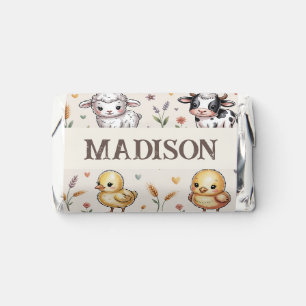Pastel Farm Animal Name Beige Neutral Hershey's Miniatures