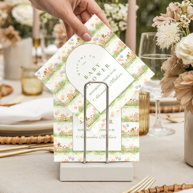 Pastel Farm Animals Garden Baby Shower Napkins (Creator Uploaded)