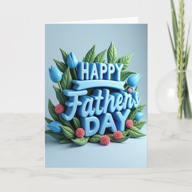 Pastel Fathers Day Script Card (Front)