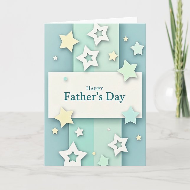 Pastel Fathers Day Shape Card (Front)