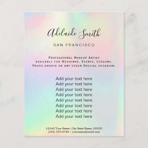 pastel FAUX holographic design Flyer