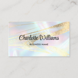 Pastel Faux Holographic Elegant Pastel Opal Business Card