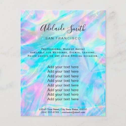 pastel FAUX holographic iridescent Flyer