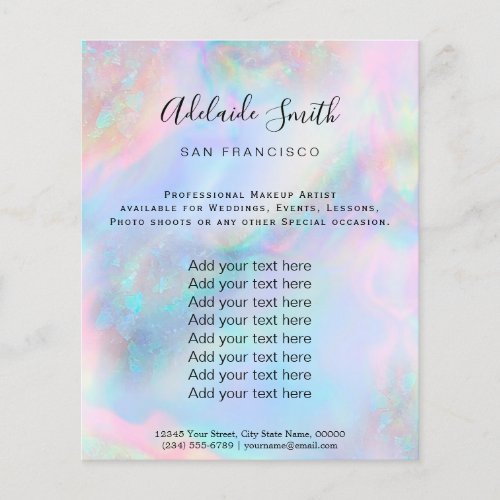 pastel FAUX holographic opal inspired background Flyer