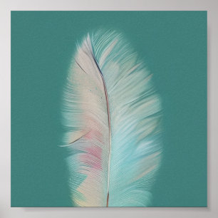 Pastel feather minimalist art poster