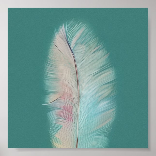Pastel feather minimalist art  poster (Front)