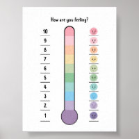 Pastel Feelings thermometer poster