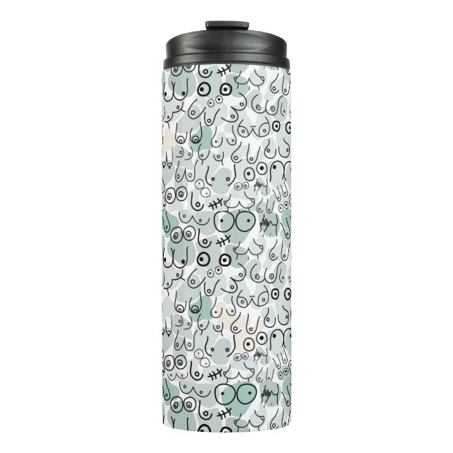pastel feminist breast thermal tumbler (Front)