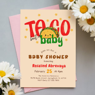 Pastel Fiesta Cute Colorful Taco Baby Shower Invitation