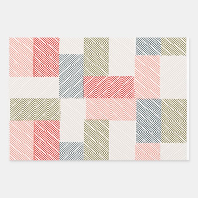 Pastel Fine Stripes Wrapping Paper Sheets (Front)