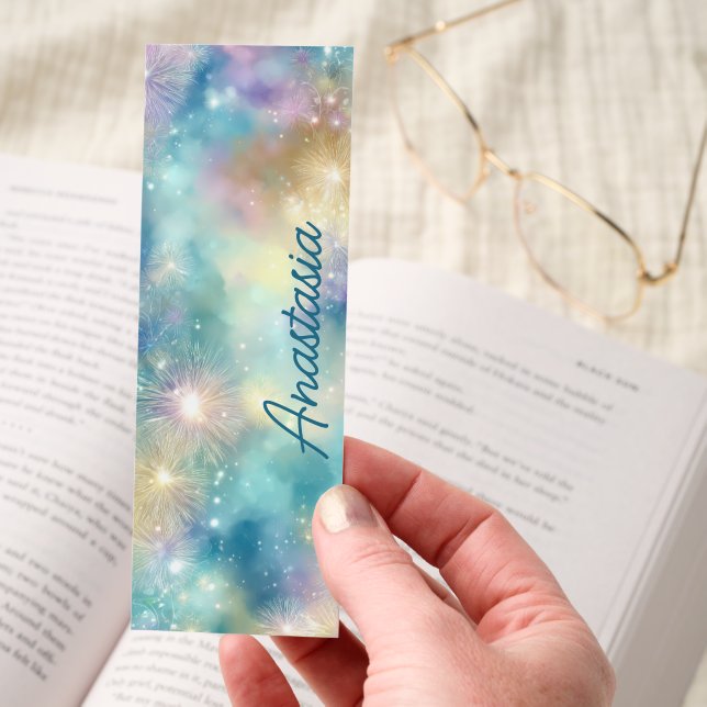 Pastel Fireworks Sparkle Sky Art Bookmarks (Hand)