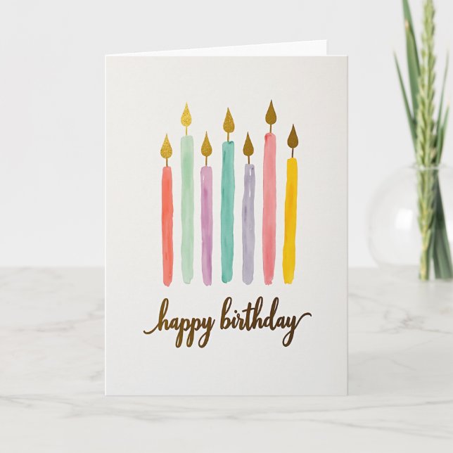 Pastel Flame Birthday Card (Front)