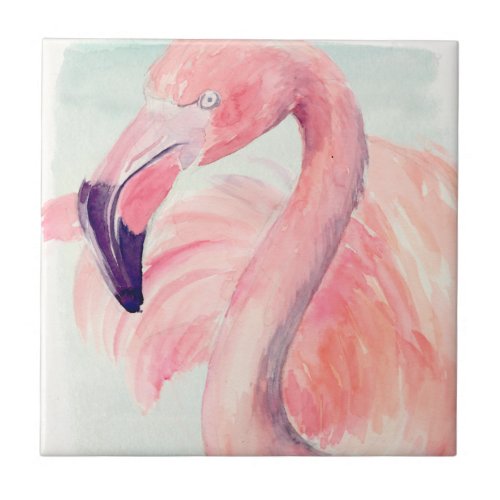 Pastel Flamingo Ceramic Tile