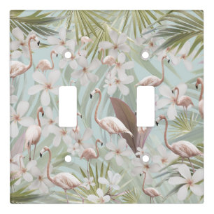 Pastel Flamingo Jungle Love #1 #tropical #wall Light Switch Cover