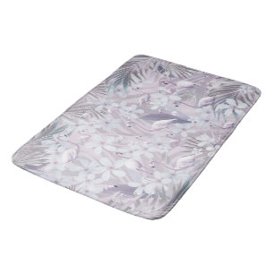 Pastel Flamingo Jungle Love 4 #art #tropical Bath Mat