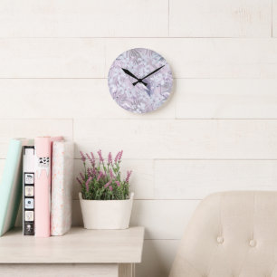 Pastel Flamingo Jungle Love 4 #art #tropical Round Clock