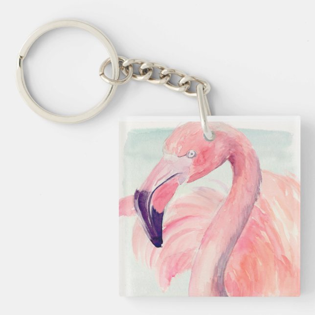 Pastel Flamingo Keychain (Front)