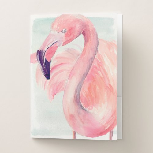 Pastel Flamingo Pocket Folder