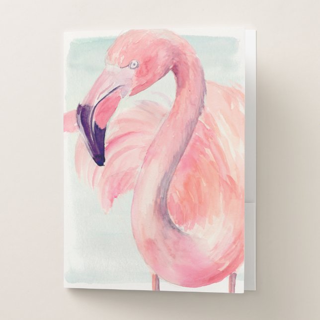 Pastel Flamingo Pocket Folder (Front)