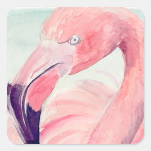 Pastel Flamingo Square Sticker