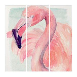 Pastel Flamingo Triptych