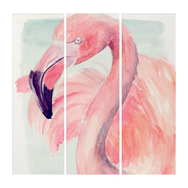 Pastel Flamingo Triptych (Front)