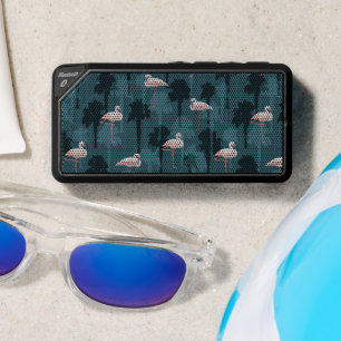 Pastel Flamingos On Teal Bluetooth Speaker