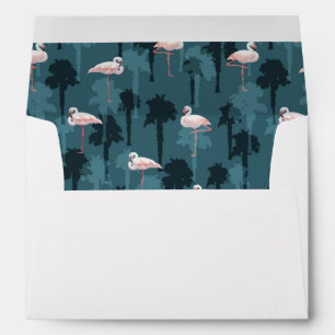 Pastel Flamingos On Teal Envelope