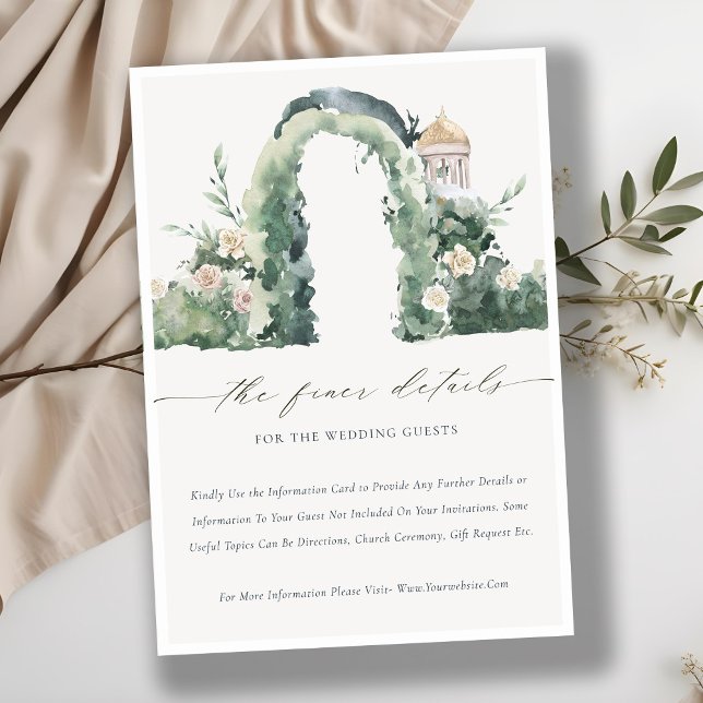 Pastel Flora Garden Arch Botanical Wedding Details Enclosure Card (Creator Uploaded)