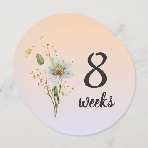 Pastel Floral 8_9 Weeks Pregnancy Milestone Card