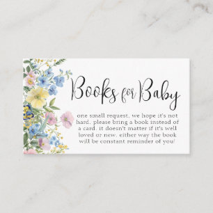 Pastel Floral Baby in Bloom Books for Baby Enclosure Card