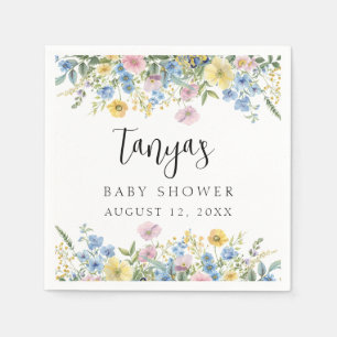 Pastel Floral Baby in Bloom Shower Paper Napkin