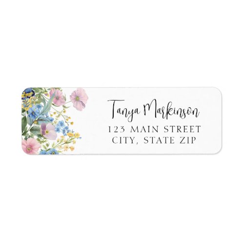 Pastel Floral Baby in Bloom Watercolor Invitation Label