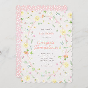 Pastel Floral Baby Shower Invitation