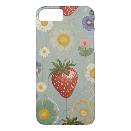 Pastel Floral  Berry Delight iPhone 87 Case